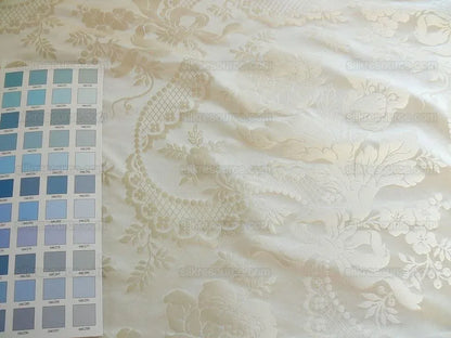Lee Jofa Victoria Silk Damask Ivory Pearly White Lace+pearl+tuli