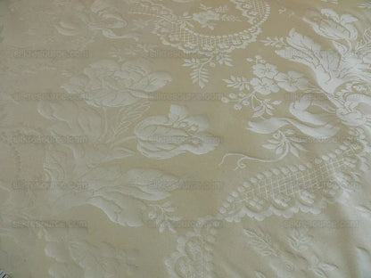 Lee Jofa Victoria Silk Damask Ivory Pearly White Lace+pearl+tuli