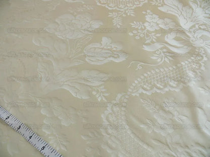 Lee Jofa Victoria Silk Damask Ivory Pearly White Lace+pearl+tuli