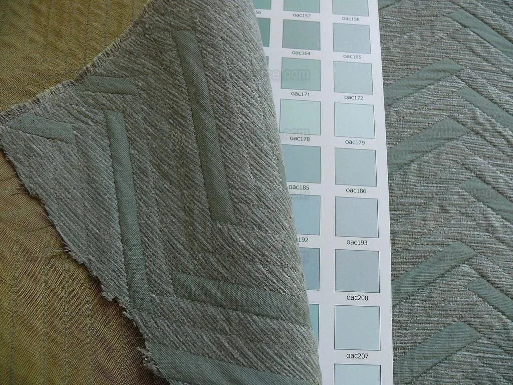 By Yard Lee Jofa Nehri Silk Chenille Ochre Herringbone Mist