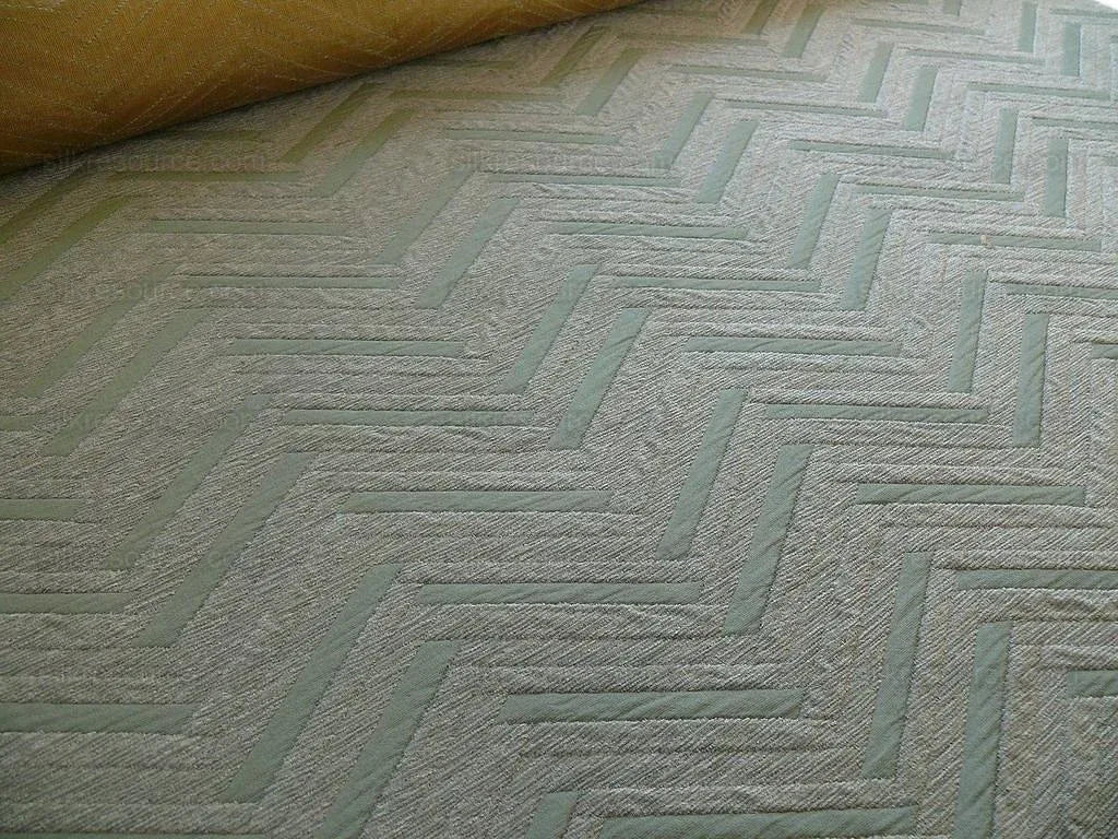 By Yard Lee Jofa Nehri Silk Chenille Ochre Herringbone Mist