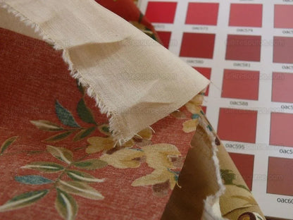 1.25y Lee Jofa Chinois En Medaillons Chinese Scene Lacquer Red Gold Brown MSRP USD176/Y