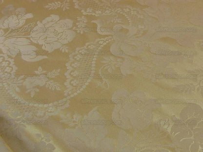 Lee Jofa Victoria Silk Damask Cream Champagne Lace+pearl+tulip B