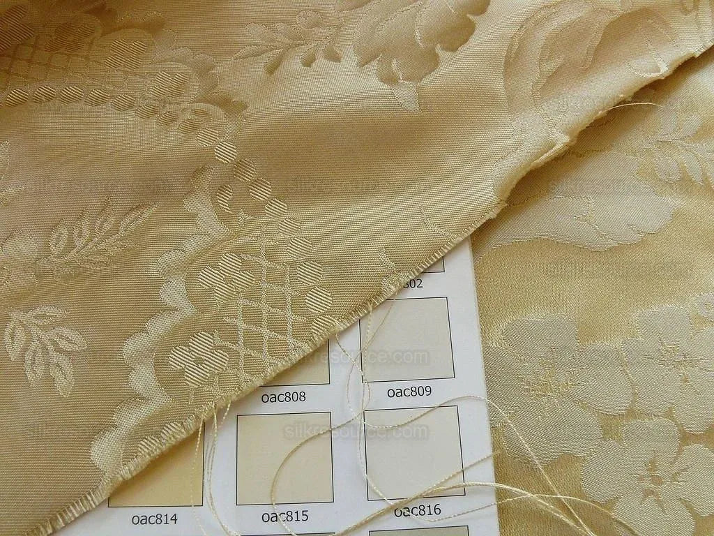 Lee Jofa Victoria Silk Damask Cream Champagne Lace+pearl+tulip B