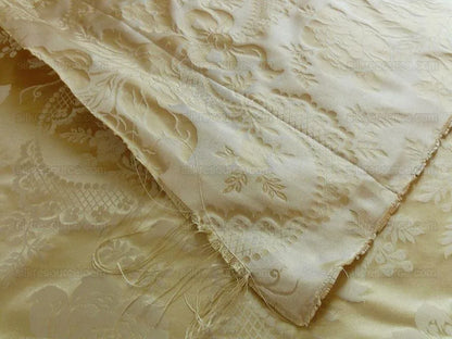 Lee Jofa Victoria Silk Damask Cream Champagne Lace+pearl+tulip B