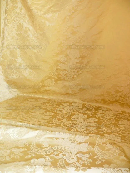 Lee Jofa Victoria Silk Damask Cream Champagne Lace+pearl+tulip B
