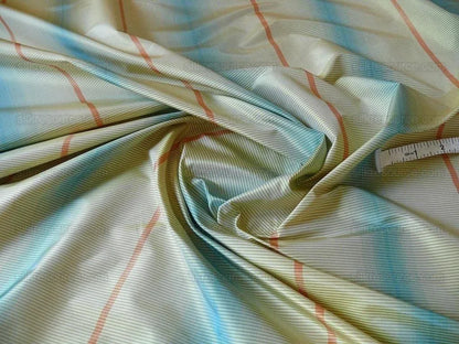 Lee Jofa Murano Silk Stripe Topaz Turquoise Blue Red Cream Strie Bty MSRP USD 268/y
