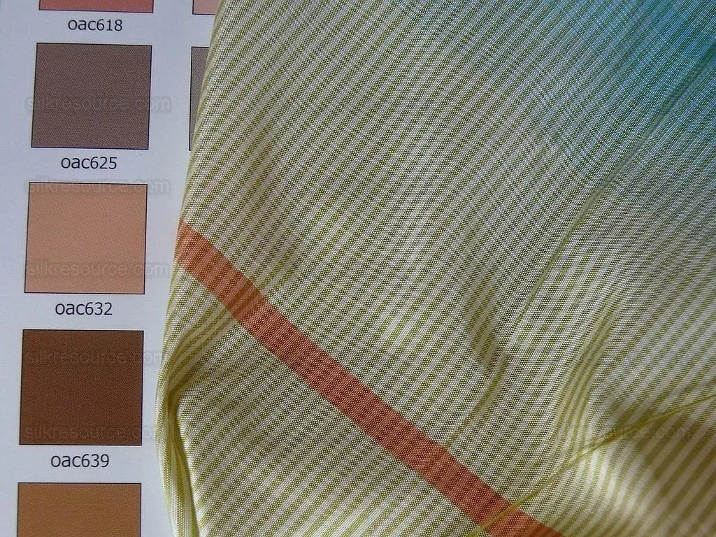 Lee Jofa Murano Silk Stripe Topaz Turquoise Blue Red Cream Strie Bty MSRP USD 268/y