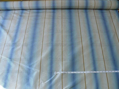 Lee Jofa Murano Silk Stripe Indigo Blue Copper Brown Beige Strie Bty MSRP USD 268/y