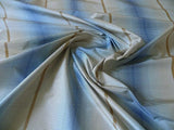 Lee Jofa Murano Silk Stripe Indigo Blue Copper Brown Beige Strie Bty MSRP USD 268/y