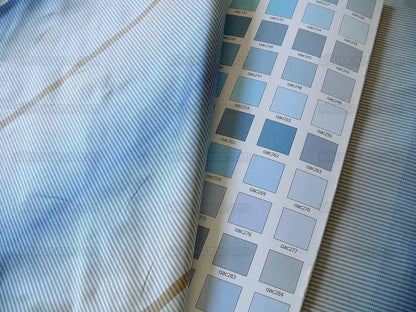 Lee Jofa Murano Silk Stripe Indigo Blue Copper Brown Beige Strie Bty MSRP USD 268/y