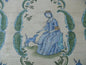 10.75Y LEE JOFA BRADGATE LINEN ENGLISH COUNTRY FIGURE BLUE GREEN