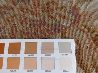 Stark Hand Made Needlepoint Beige Lotus Peony Winter Plum Lily Rug 16'10x11'10" MSRP USD 18,000+