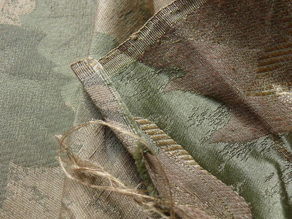 Japanese Maple "haze" Sage Green And Gold Leaf Silk Wabi Sabi MSRP USD296/yard