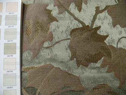 Japanese Maple "haze" Sage Green And Gold Leaf Silk Wabi Sabi MSRP USD296/yard