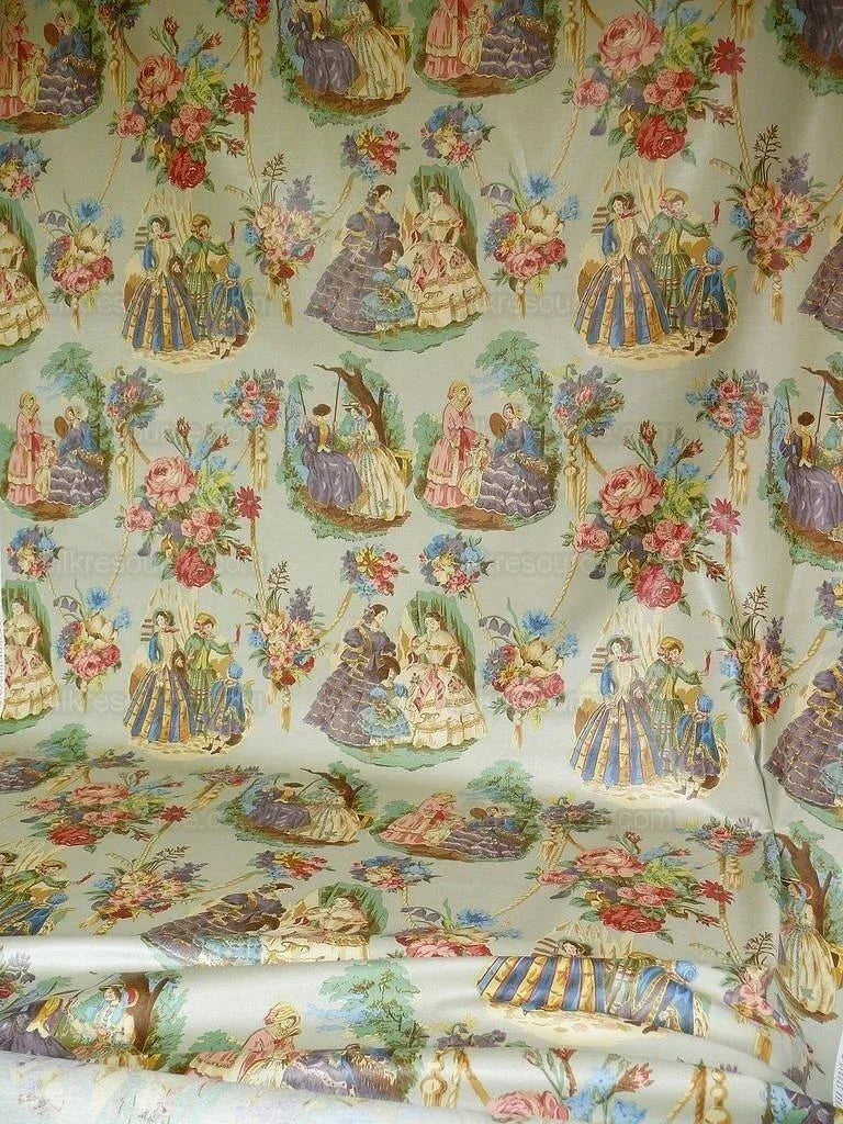 Lee Jofa English Country Polished Cotton "garden Party" Cloud Bl