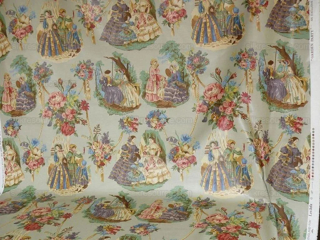 Lee Jofa English Country Polished Cotton "garden Party" Cloud Bl