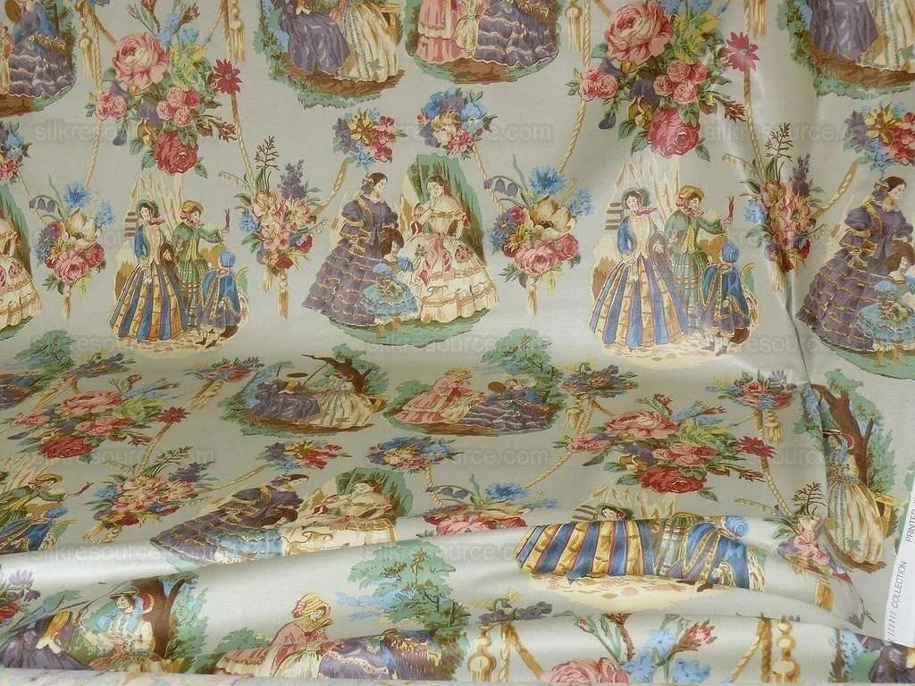 Lee Jofa English Country Polished Cotton "garden Party" Cloud Bl