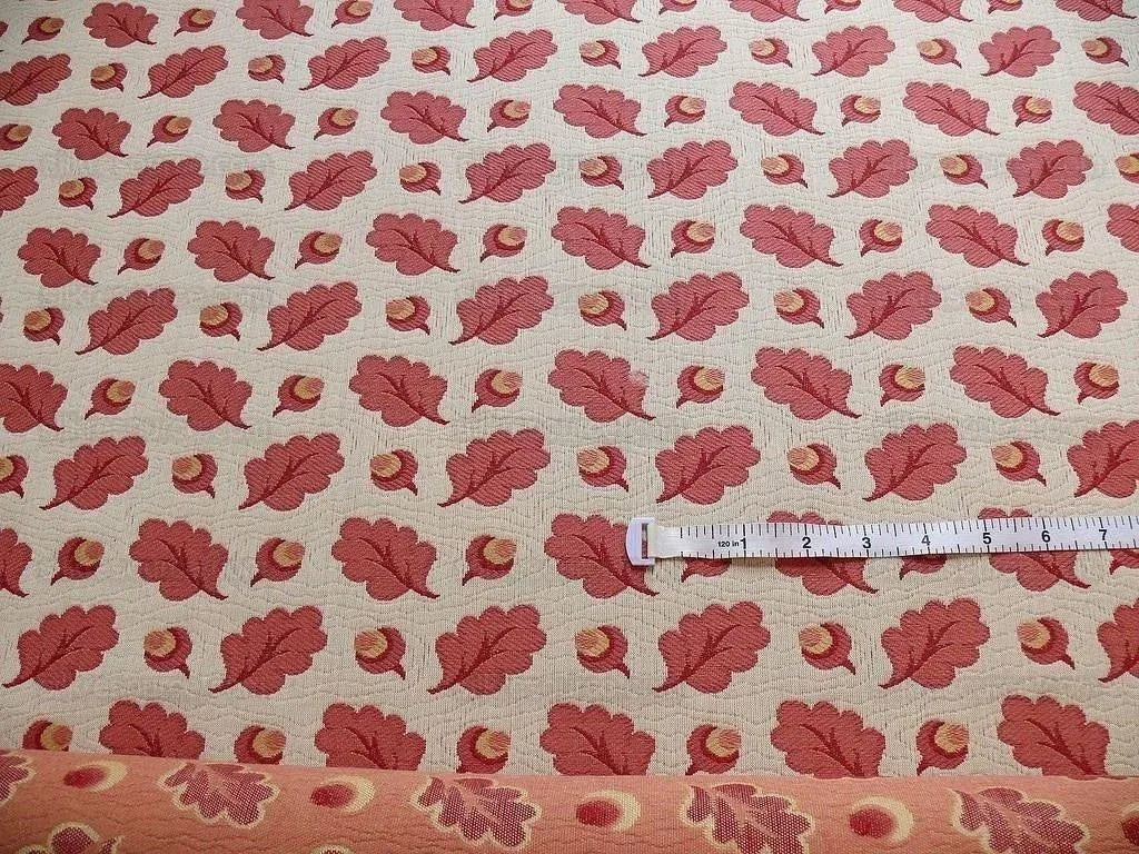 Lee Jofa Oak Leaf Weave Acorn Matellasse Carmine Red Bty MSRP USD 25