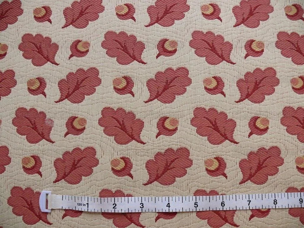 LEE JOFA OAK LEAF WEAVE ACORN MATELLASSE CARMINE RED BTY MSRP$25