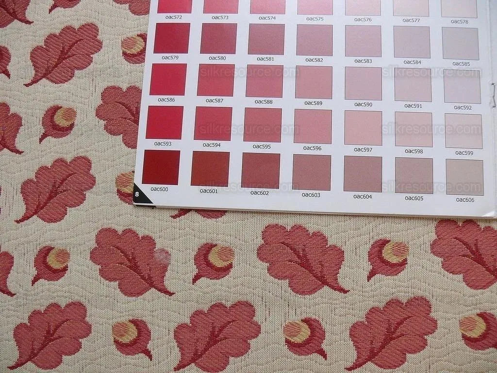 Lee Jofa Oak Leaf Weave Acorn Matellasse Carmine Red Bty MSRP USD 25