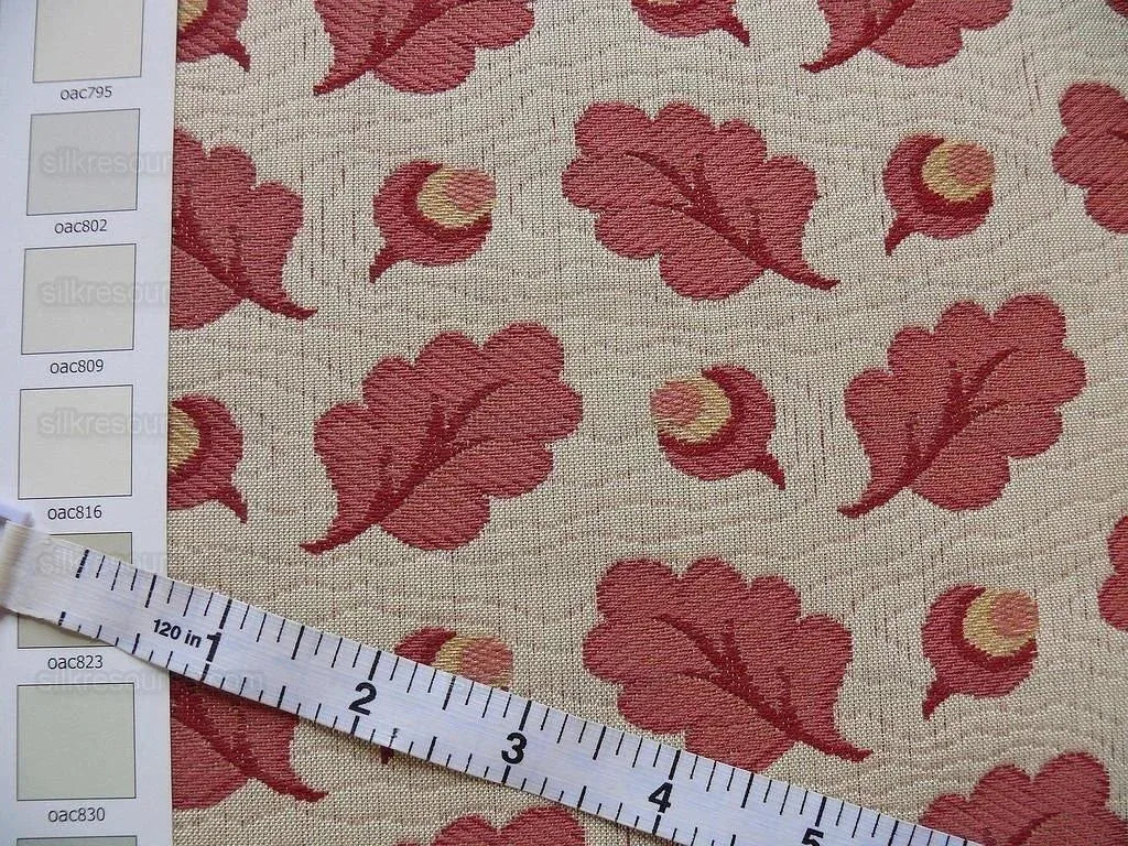 Lee Jofa Oak Leaf Weave Acorn Matellasse Carmine Red Bty MSRP USD 25