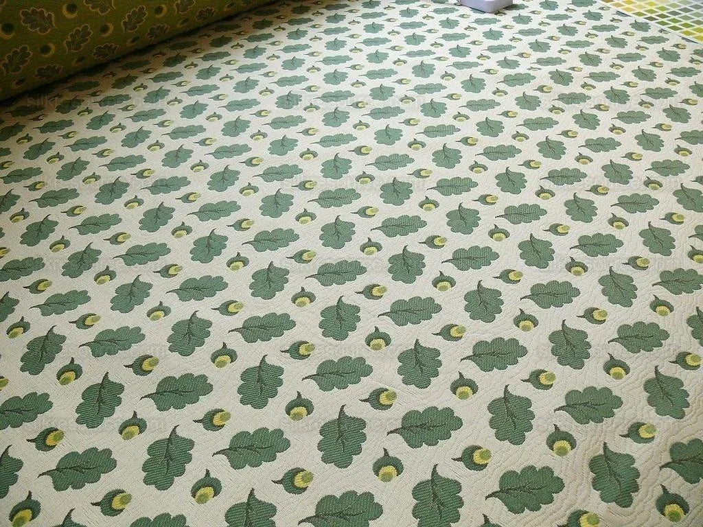 Bty Lee Jofa Oak Leaf Weave Acorn Matellasse Forest Green MSRP USD 2