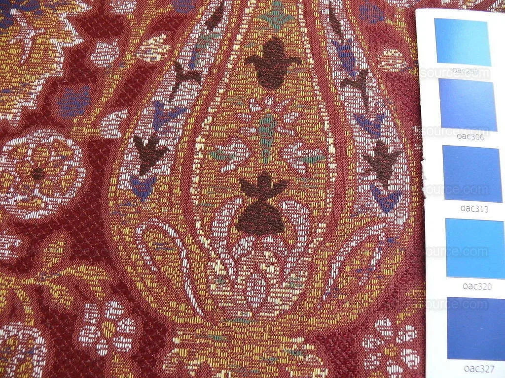 Lee Jofa San Pietro Paisley "crimson" Red Burgundy Blue Paisley