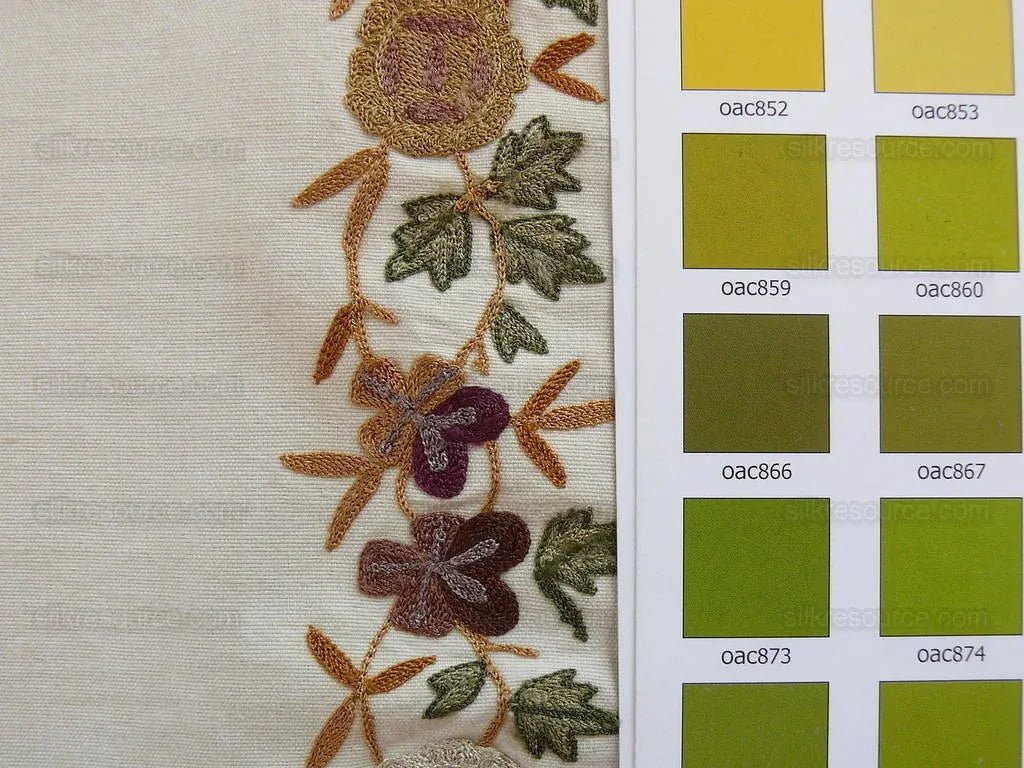 Lee Jofa Zoe Embroidery Stripe Topaz Crewel Brown Cream White Crewel Flower Cotton MSRP USD 236/y