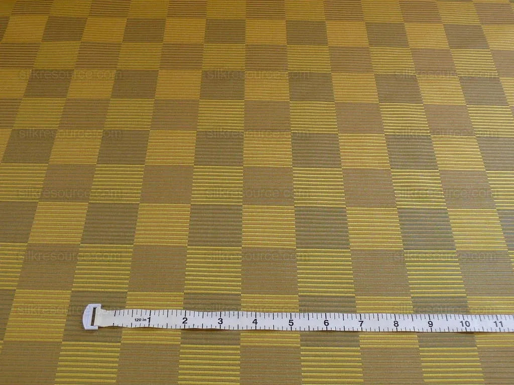 LEE JOFA STEREOPTICON CHECK "GOLD" GREIGE CHECK SILK+WOOL BTY MS