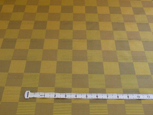 LEE JOFA STEREOPTICON CHECK "GOLD" GREIGE CHECK SILK+WOOL BTY MS