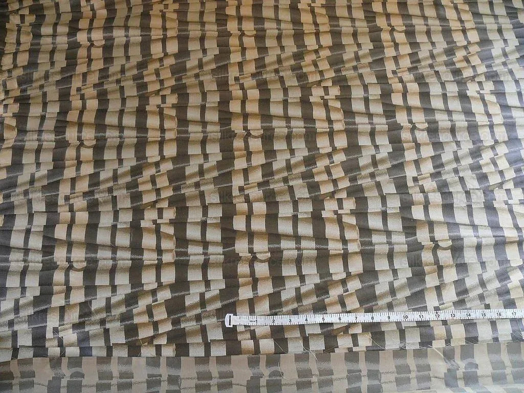 Lee Jofa  Le Cirque Weave Pewter Black Tan Trompe L'oeil Silk