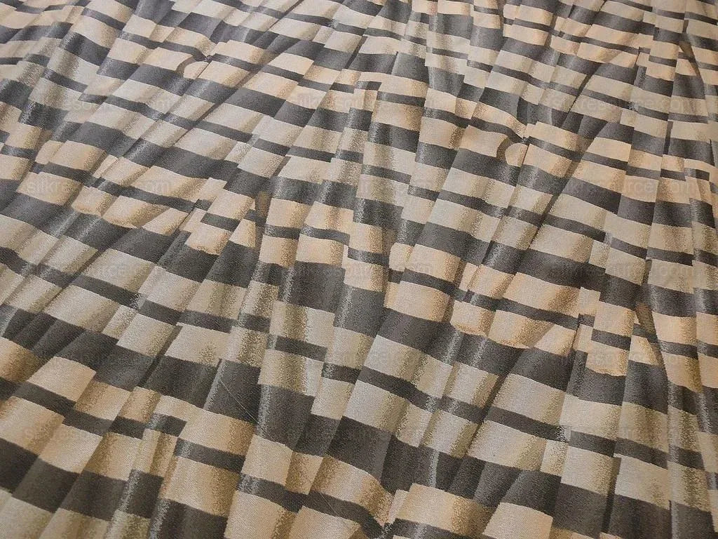 Lee Jofa  Le Cirque Weave Pewter Black Tan Trompe L'oeil Silk