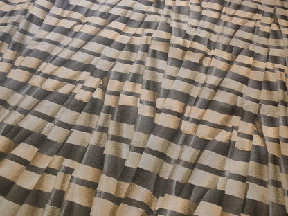 Lee Jofa  Le Cirque Weave Pewter Black Tan Trompe L'oeil Silk