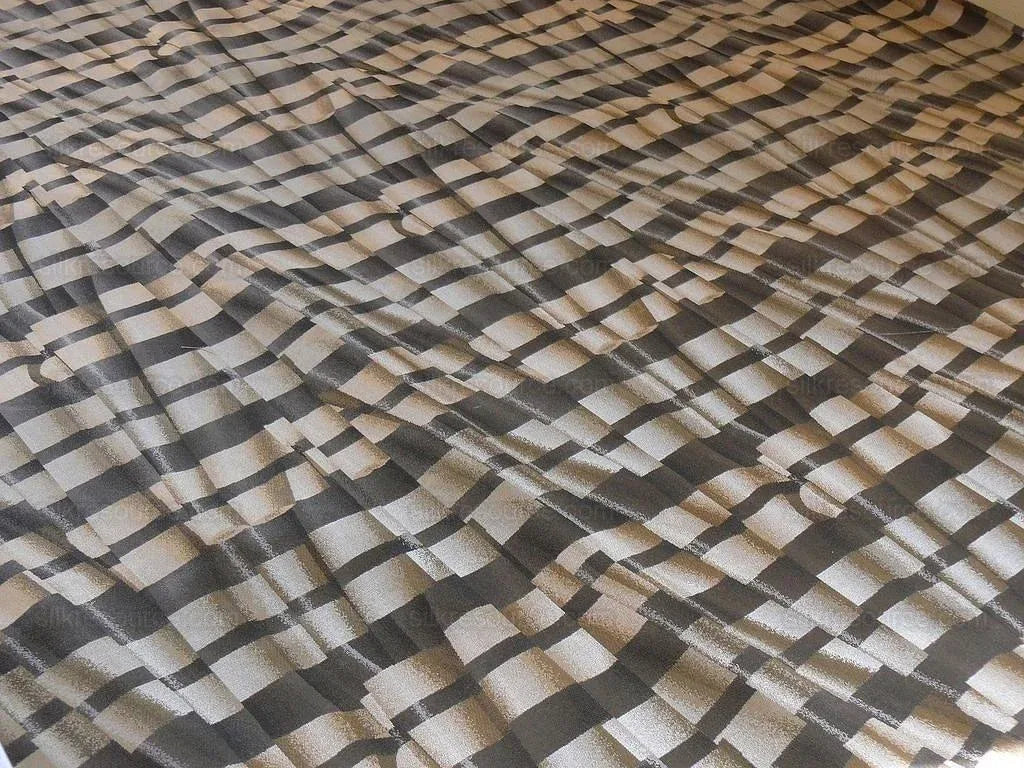 Lee Jofa  Le Cirque Weave Pewter Black Tan Trompe L'oeil Silk