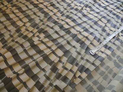 Lee Jofa  Le Cirque Weave Pewter Black Tan Trompe L'oeil Silk