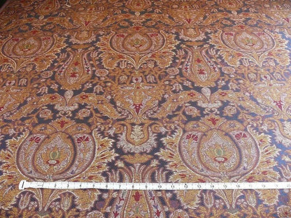 0.86y Lee Jofa San Pietro "mineral" Blue Paisley Red Gold