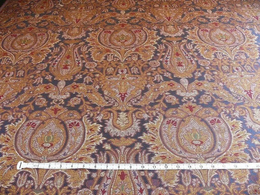 0.86y Lee Jofa San Pietro "mineral" Blue Paisley Red Gold