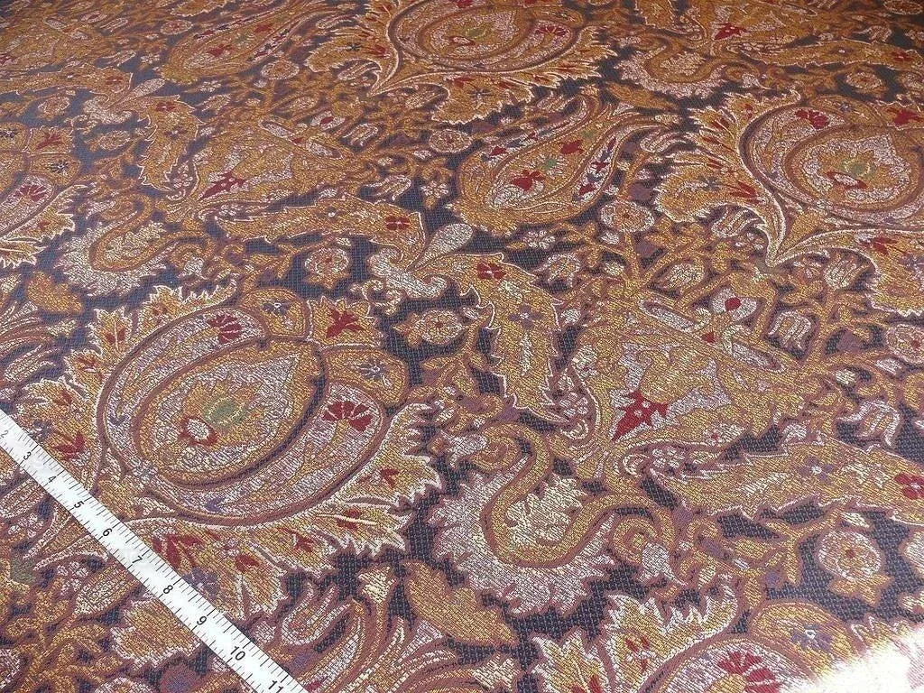 0.86y Lee Jofa San Pietro "mineral" Blue Paisley Red Gold