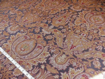 0.86y Lee Jofa San Pietro "mineral" Blue Paisley Red Gold