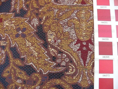 0.86y Lee Jofa San Pietro "mineral" Blue Paisley Red Gold