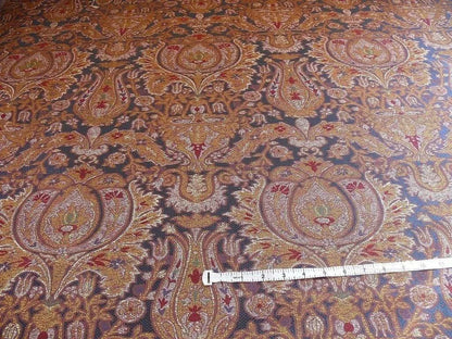 0.86y Lee Jofa San Pietro "mineral" Blue Paisley Red Gold