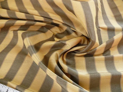 Lee Jofa Penrith Stripe Sand/tan Grey Charcoal &amp; Gold Stripe Silk Linen MSRP USD 236/Y
