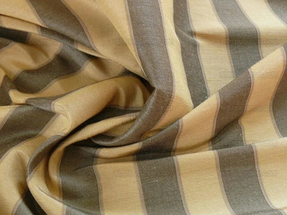 Lee Jofa Penrith Stripe Sand/tan Grey Charcoal &amp; Gold Stripe Silk Linen MSRP USD 236/Y