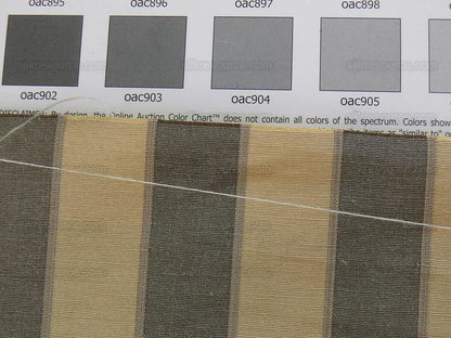 Lee Jofa Penrith Stripe Sand/tan Grey Charcoal &amp; Gold Stripe Silk Linen MSRP USD 236/Y