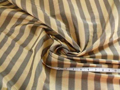 Lee Jofa Penrith Stripe Sand/tan Grey Charcoal &amp; Gold Stripe Silk Linen MSRP USD 236/Y
