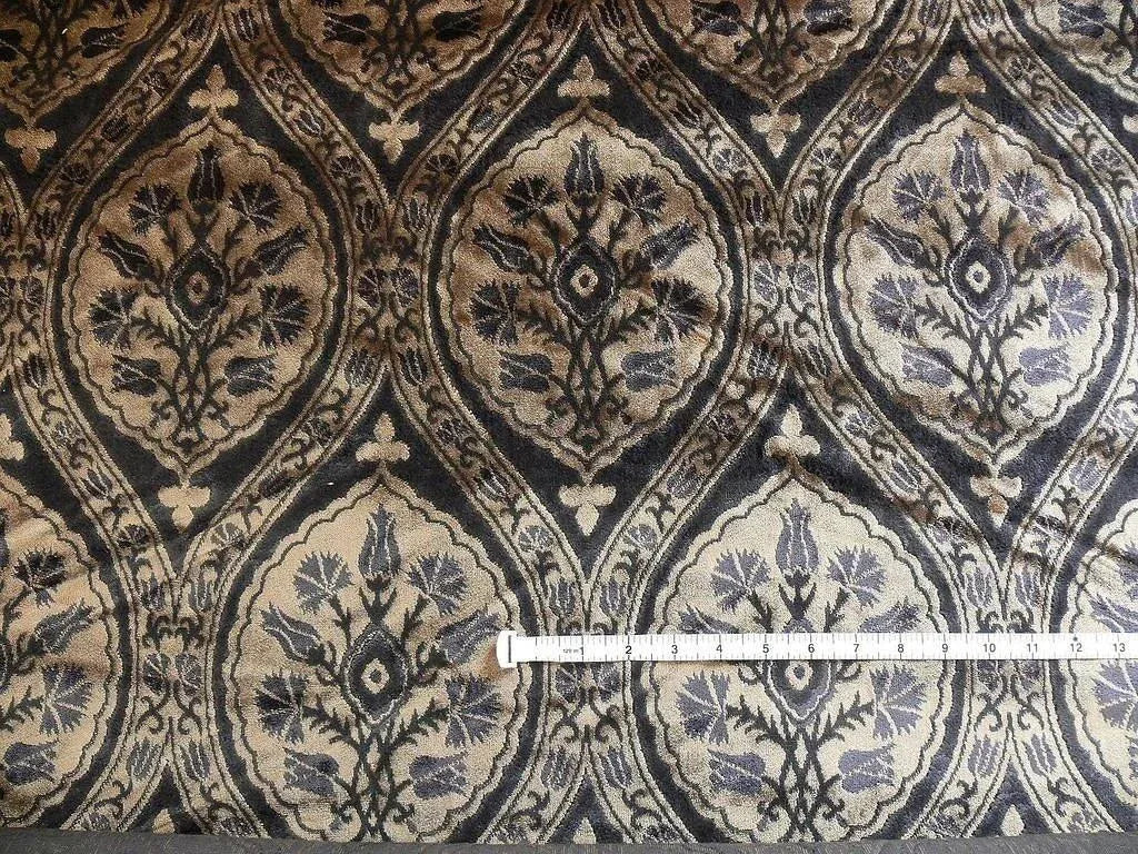 7.5yd Kravet Black &amp; Coffee Velvet Carnation Silky! MSRP USD 139/Y