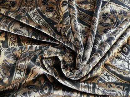 2.75yd Kravet Black &amp; Coffee Velvet Carnation Silky! MSRP USD 139/Y