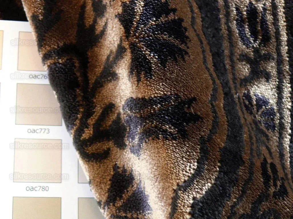 2.75yd Kravet Black &amp; Coffee Velvet Carnation Silky! MSRP USD 139/Y