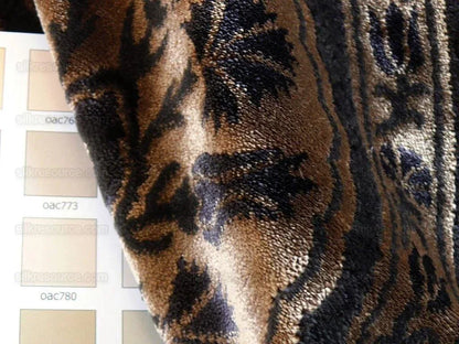 2.75yd Kravet Black &amp; Coffee Velvet Carnation Silky! MSRP USD 139/Y